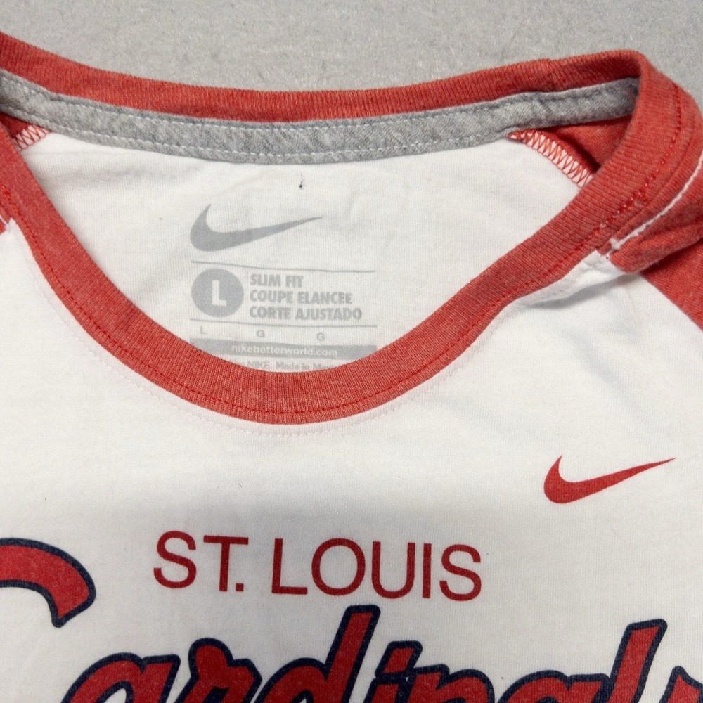 Nike MLB St Louis Cardinals Slim Fit 3/4 Sleeve Womens Large Shirt Nike Slim Fit